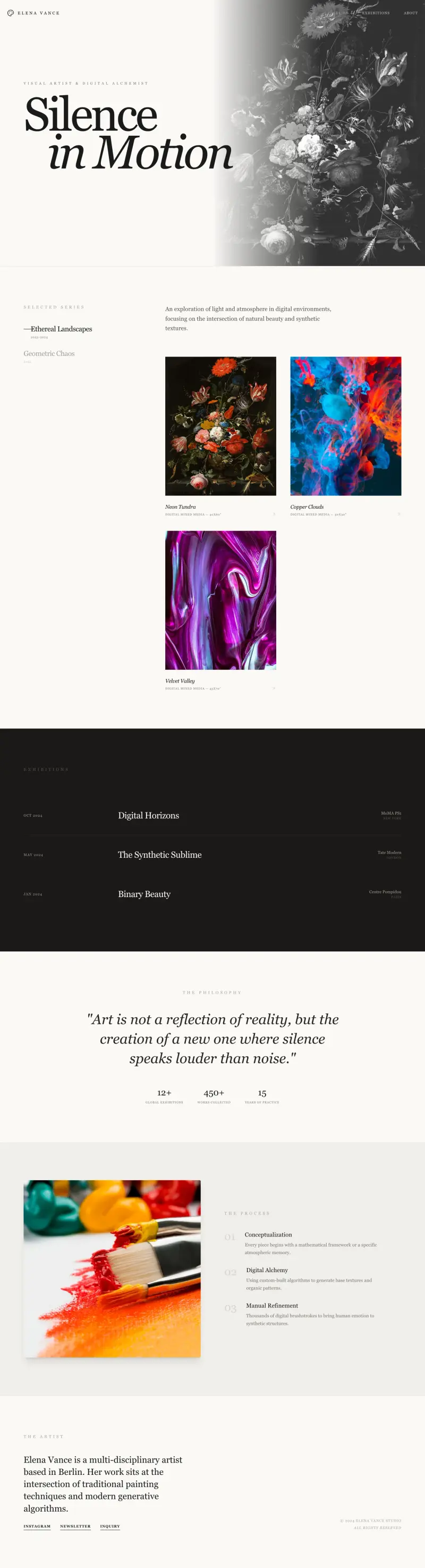 Art portfolio website built with Looops
