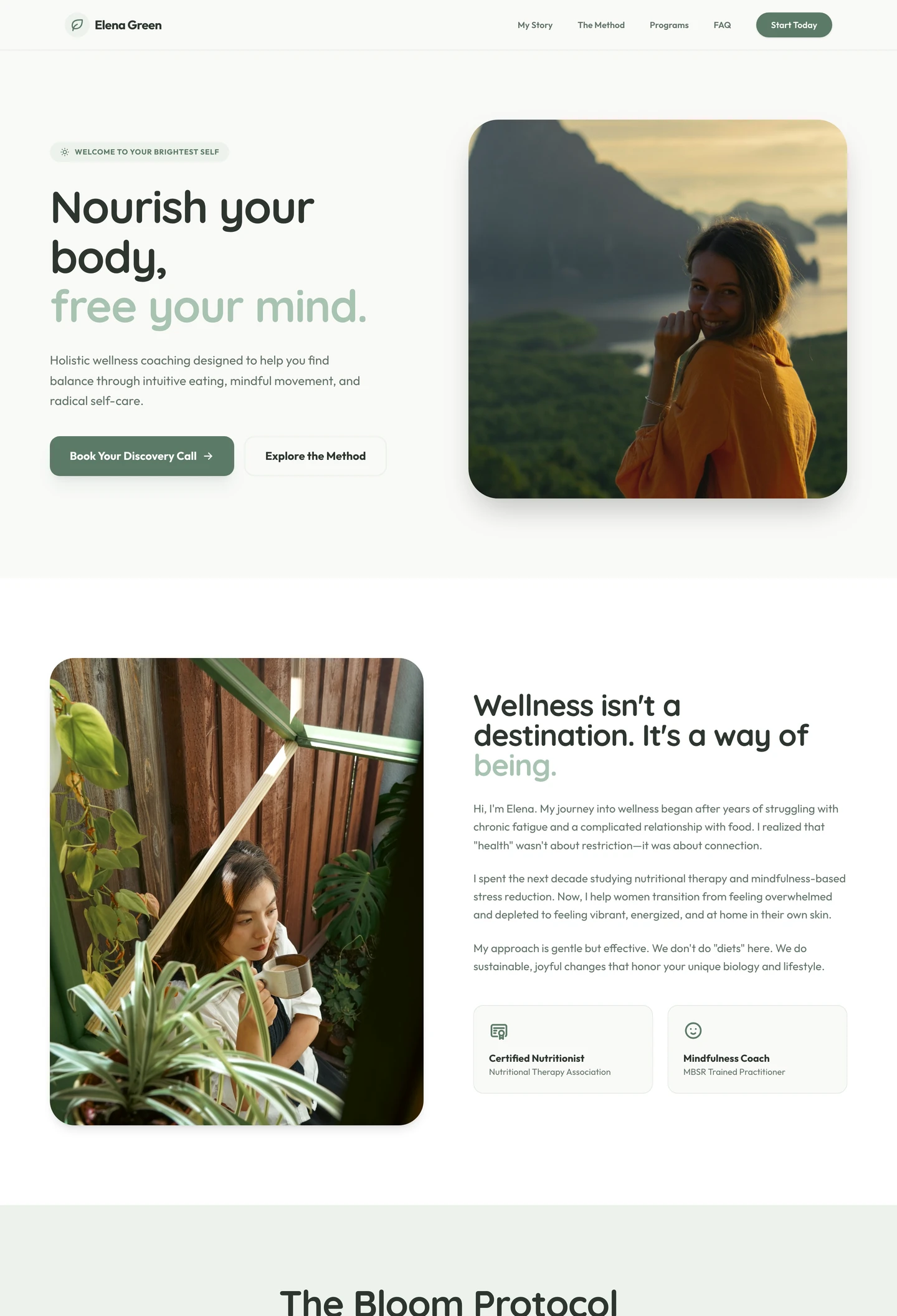 coach wellness website built with Looops