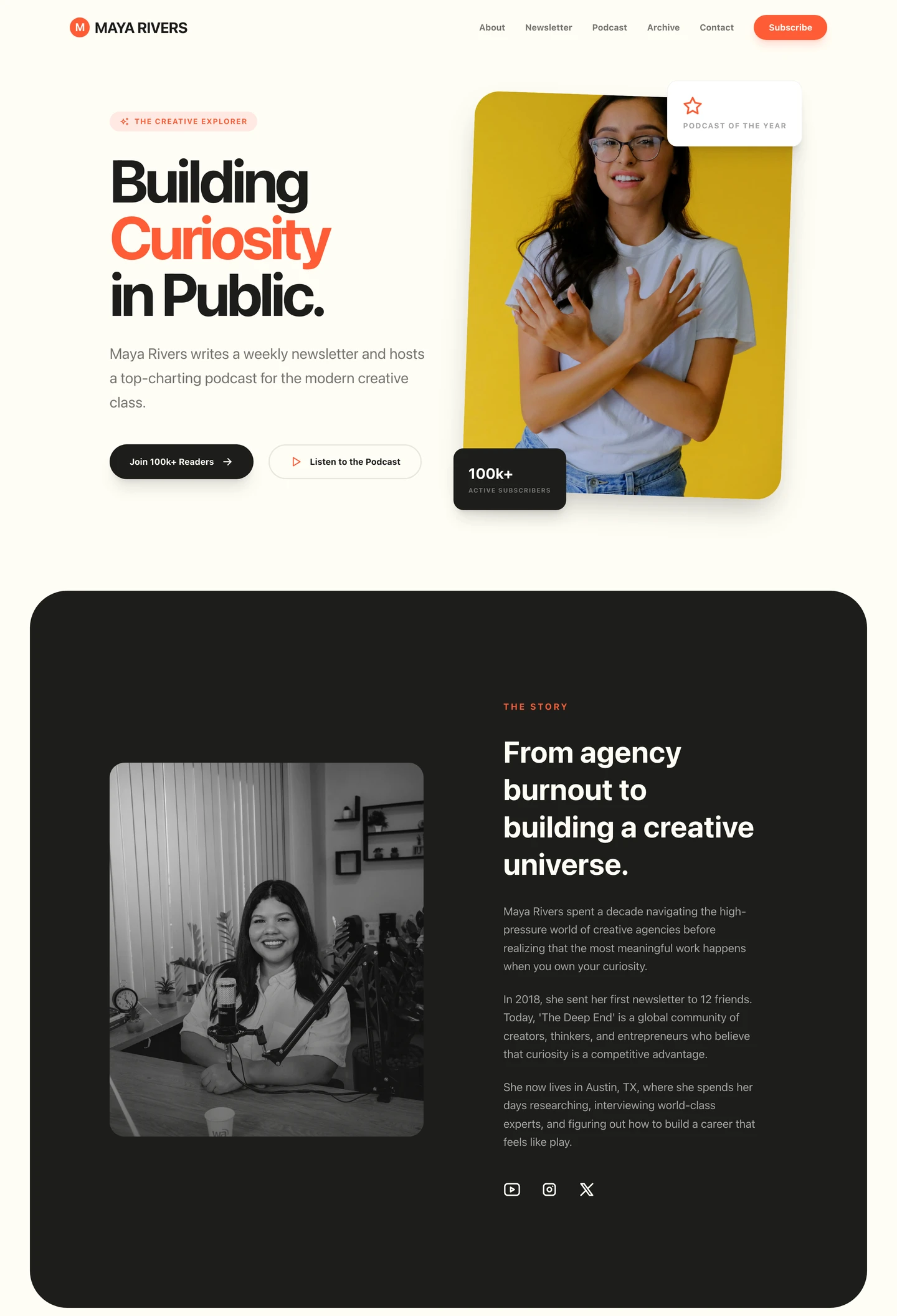 personal creator website built with Looops