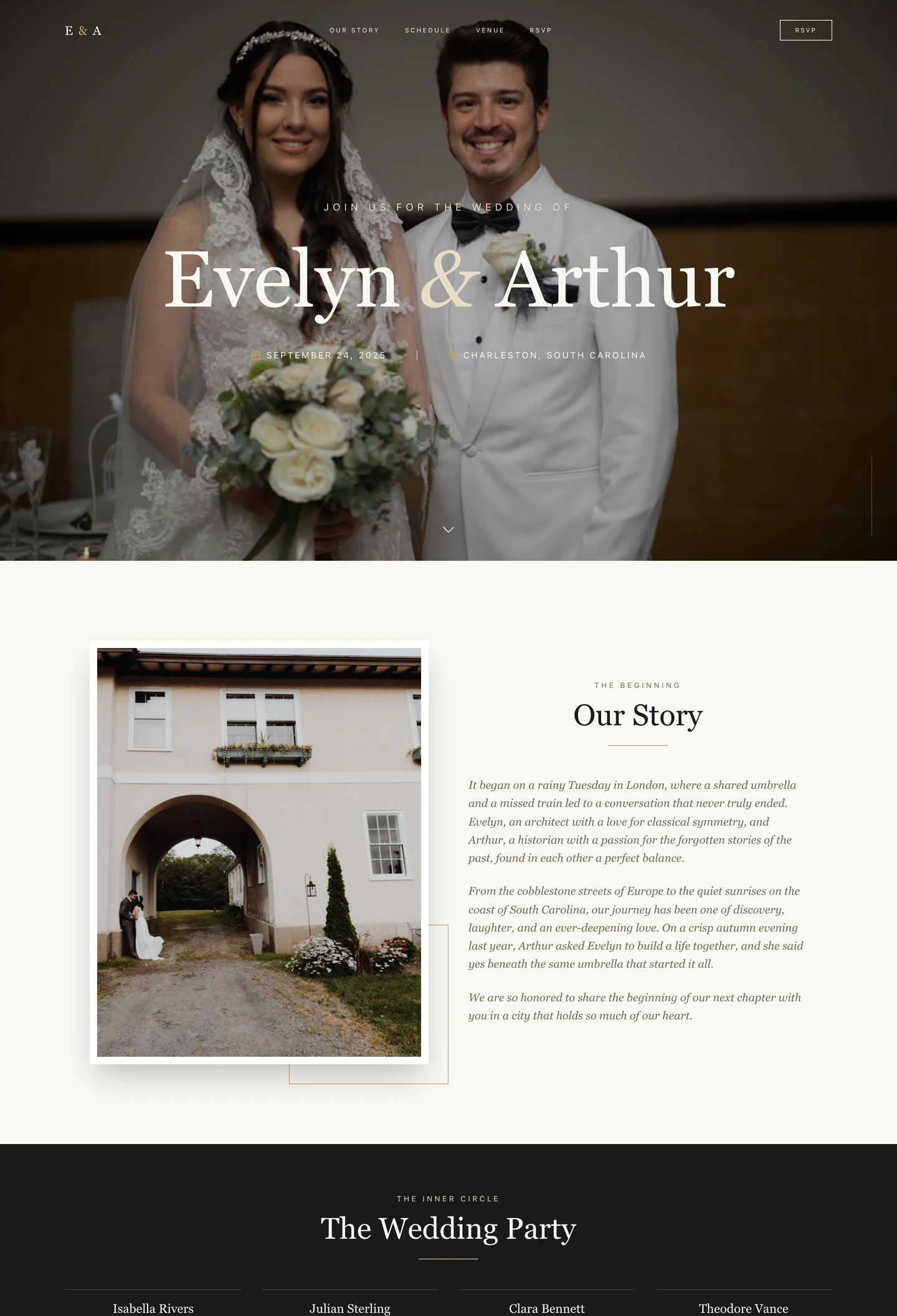 wedding classic website built with Looops